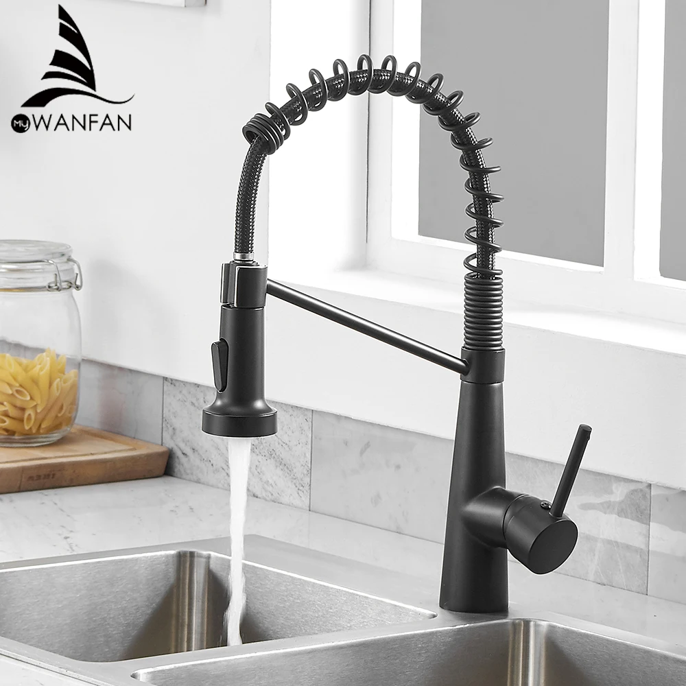 SUS Kitchen Sink Faucet Pull Down/Out Sprayer Head Mixer Taps and soap dispenser 