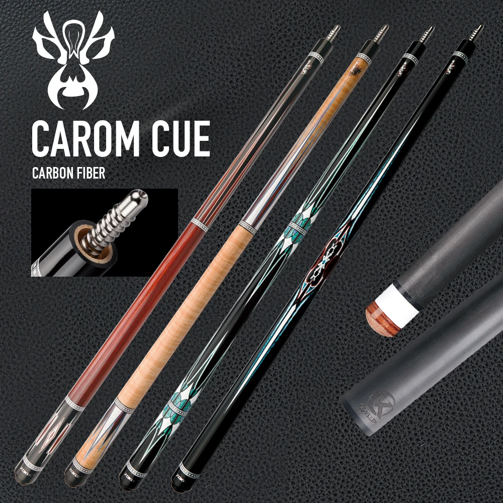 ZOKUE KONLLEN Carom Cues 12mm Tip Technology 3 Cushion Game Cues Carbon