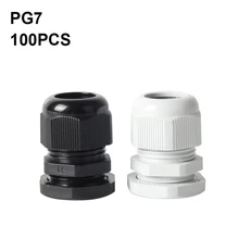100 шт. водонепроницаемый кабельный сальник PG7 Белый Черный IP68 нейлоновый пластиковый кабельный разъем для кабеля 3-6,5 мм