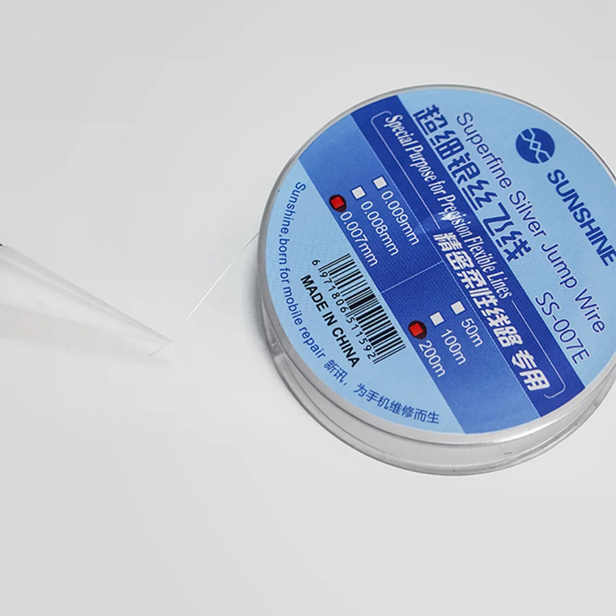 SUNSHINE 0.007mm Ultra-fine Silver Wire Precision Flexible Dedicated Jump Fly Line For Circuit Board PCB Motherboard Repair