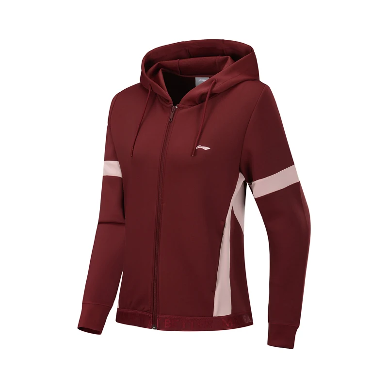 Li-Ning, женские тренировочные толстовки, свободный крой, полиэстер, спандекс, дышащие, пэчворк, подкладка, спортивные свитера AWDP448 WWW1077