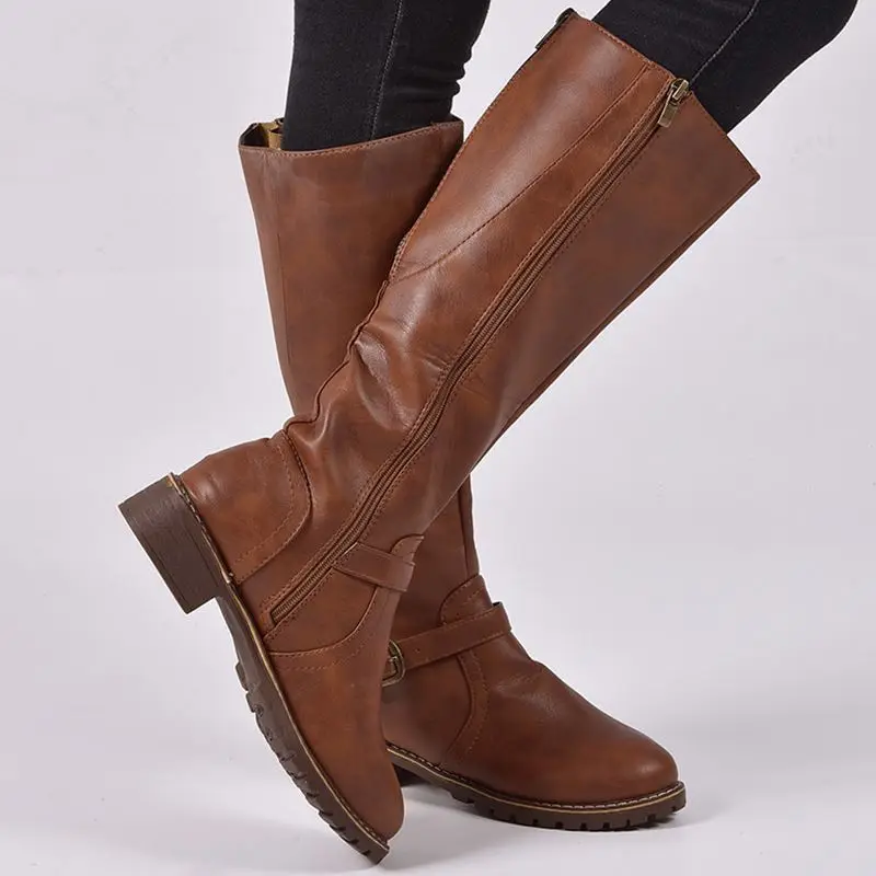 

Big Yards 35-43 Women Flat Shoes Ladies Long Boots