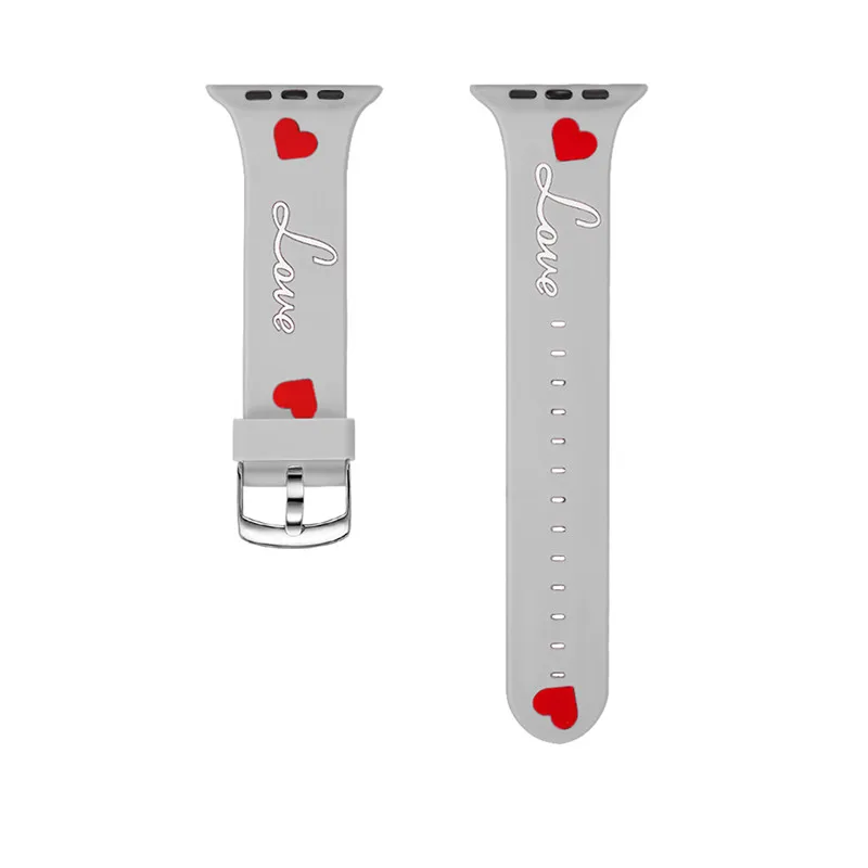 gray 1 3D мультяшный мягкий силиконовый ремешок для apple watch band 5 4 3 2 1 42 мм 44 мм 44 мм 40 мм браслет для iWatch Sports Edition - Цвет ремешка: gray 1