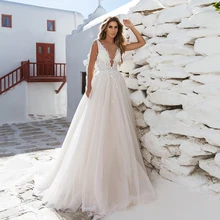 Verngo свадебное платье трапециевидной формы с кружевной аппликацией, свадебные платья, Элегантное свадебное платье без рукавов, свадебное платье в стиле бохо, es Robe De Mariee