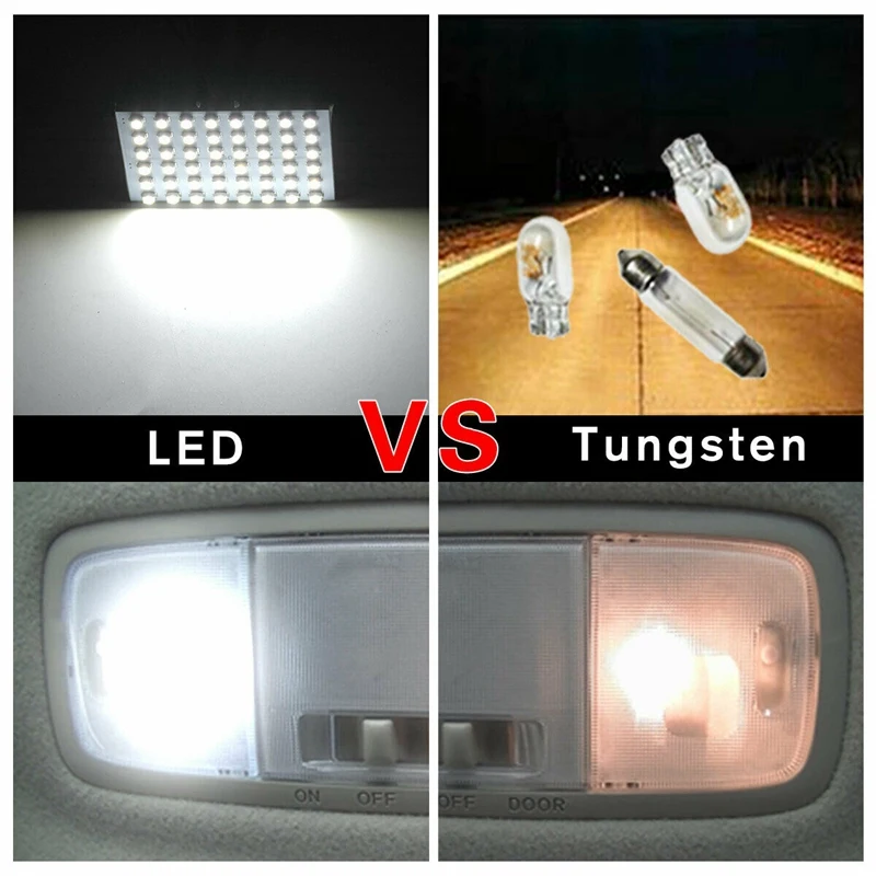 10X Белый RV трейлер 48SMD внутренняя панель светодиодный Купол Карта светильник 1156 адаптер BA15S