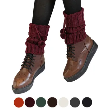 

Women Twist Knitted Leg Warmers Funny Socks Boot Cover Female Casual Happy Fashion Mid-Calf Socks Lady Wool Cashmere Snow Socks