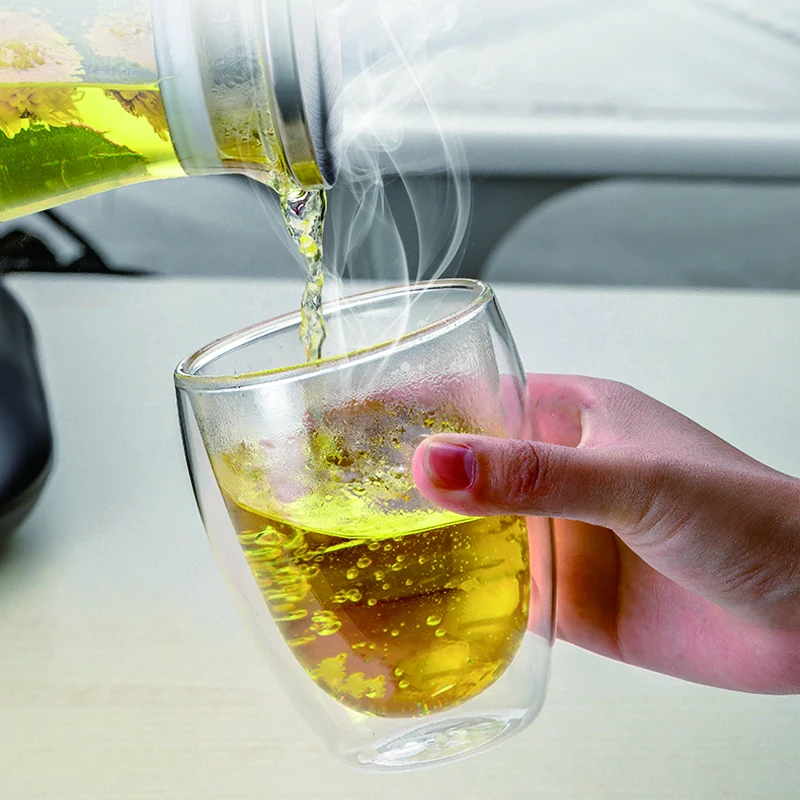 Heatresistant Double Wall Glass Cup milk tea Espresso coffee mug