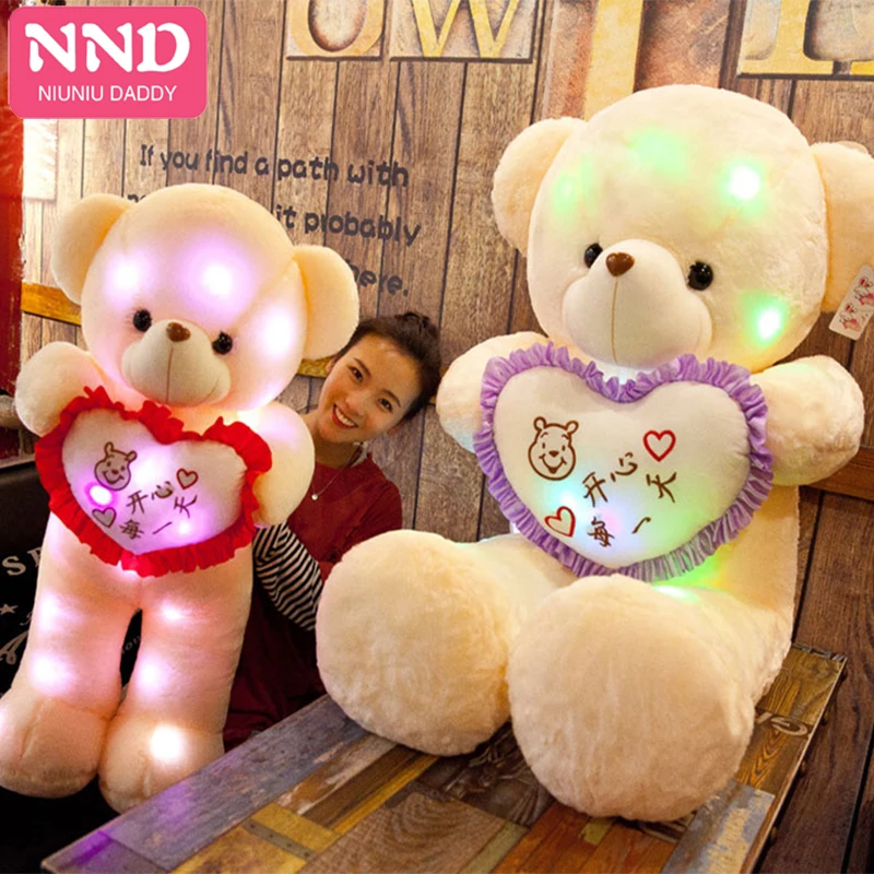 

Niuniu Daddy Creative Light Up LED Teddy Bear Stuffed Animals Plush Toy Colorful Glowing Valentine's Day Gifts And Birthday Gift