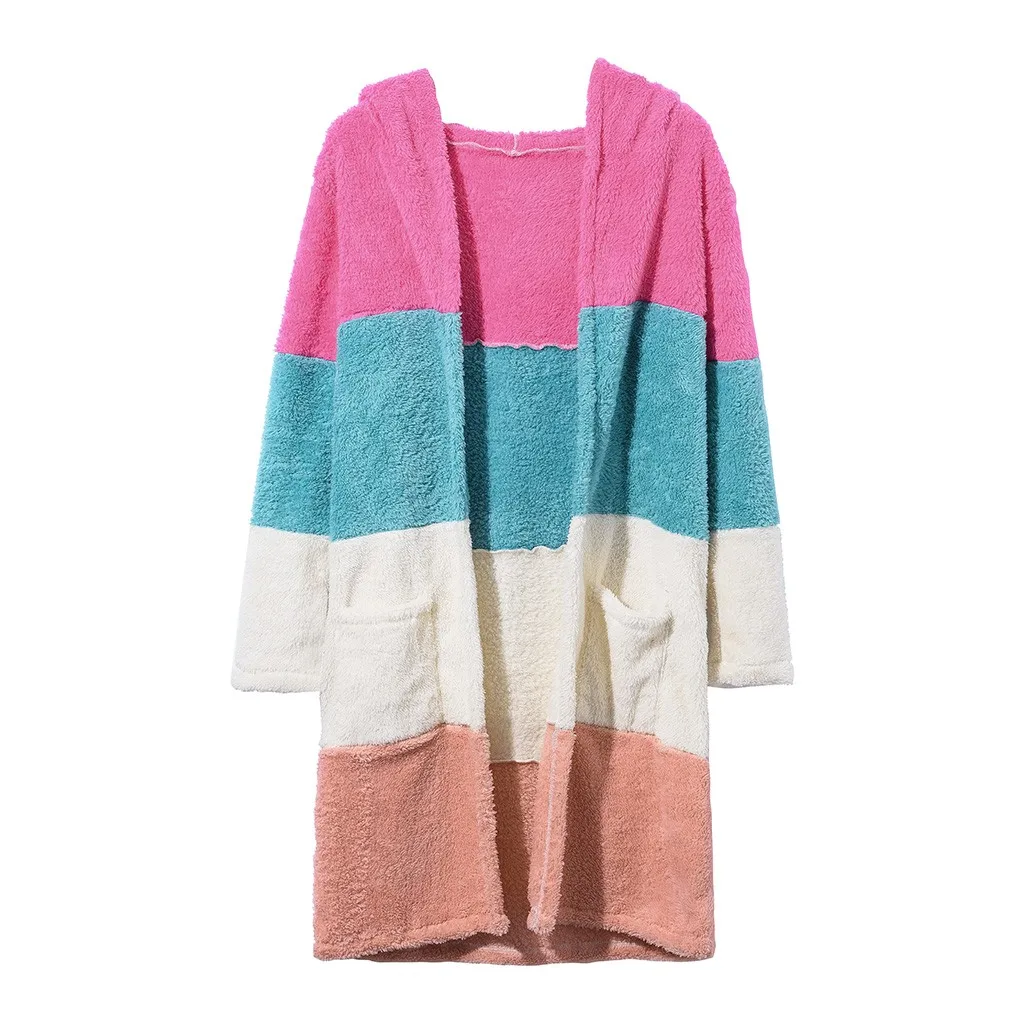 Jaycosin Fashion Autmn Winter Women Casual Splice Knitted Cardigan Sweater Long Sleeve Comfortable Soft Leisure Pullover 21#4