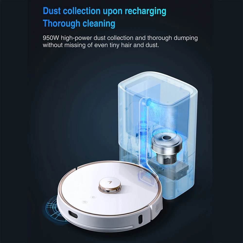 US $827.00 VIOMI S9 Robot Vacuum Cleaner With 950W Intelligent Auto Dust Collection LED Display 2700Pa Floor Carpet Sweeping And Mopping