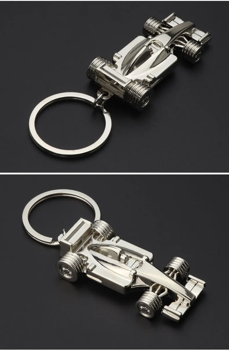 F1 Race Car Model Keychain All-Wheel Solid F1 Race Car Enthusiasts Key Pendants Activity Anniversary Small Gifts