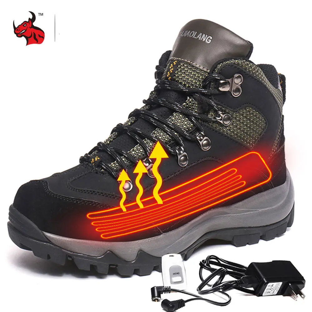 

New Motorcycle Boots Men Winter USB Heated Boots Outdoor Windproof Waterproof Heating Shoe Moto Boots Motobiker Riding Shoes