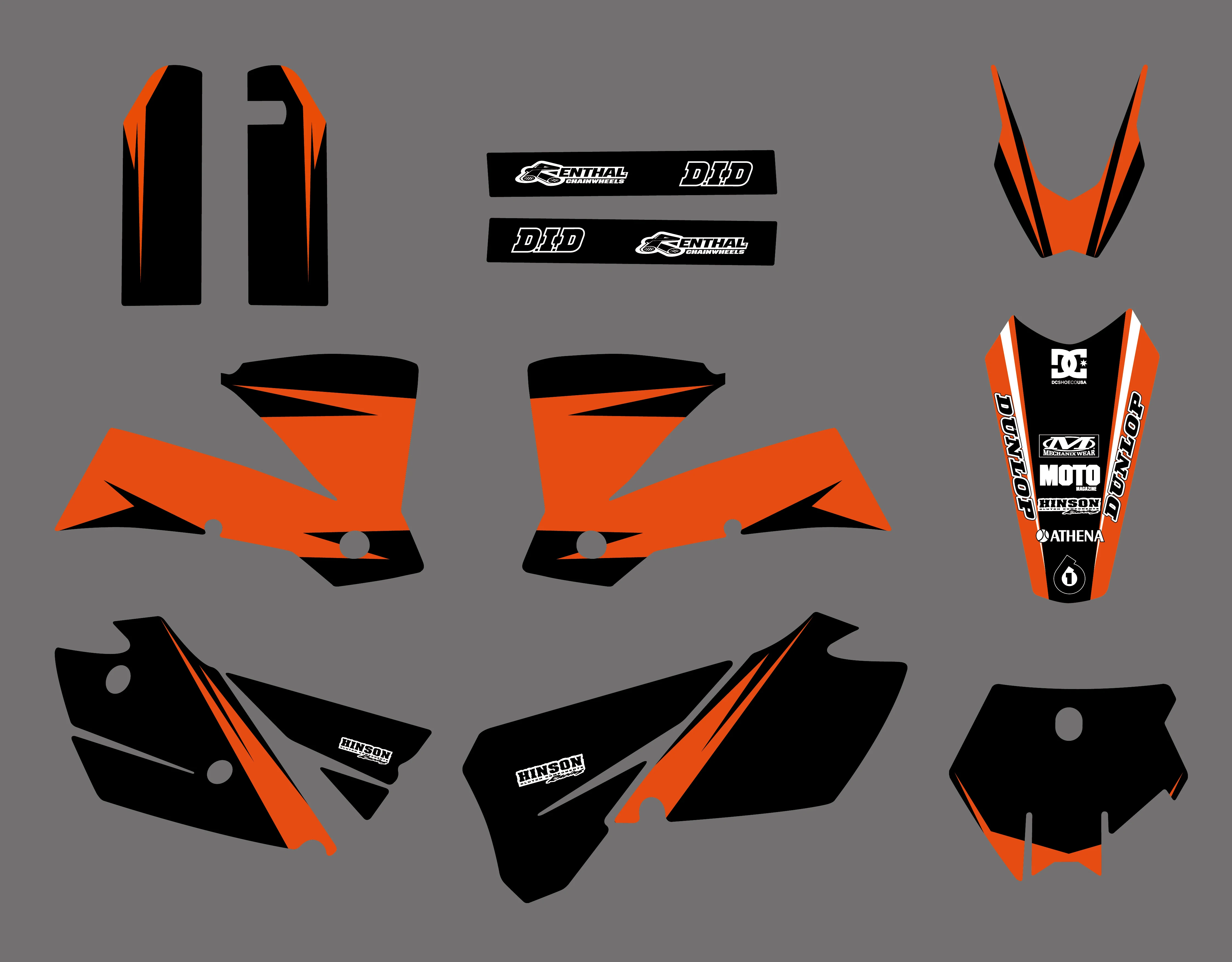 Новые графические наклейки Team подходящие фоны для KTM 125 200 250 300 450 SX 525-2003 (кроме SX125