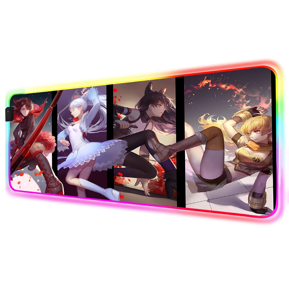 

Fanart Anime Ruby Play Mat Mousepad Carpet Mouse Xxl LED Mats Anime RGB Mat for Computer Desk Mat Gaming Accessories 900x400mm