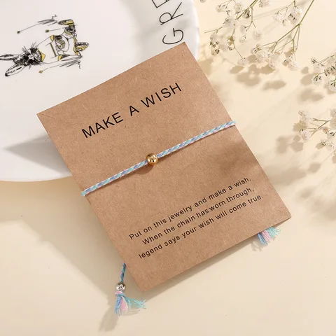 Steel Palm Hollow Love Heart Beads Charm Bracelet For Women Men Lucky String Rope Make a Wish Card Adjustable Bracelet