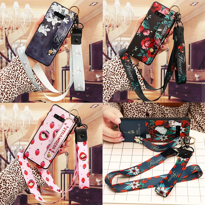 Wrist Strap Flower Holder For Samsung Galaxy A51 A71 A11 A21 A31 A41 A91 A20 A30 A40 A50 A70 S10 S8 S9 S20 Ultra Plus TPU Case | Мобильные