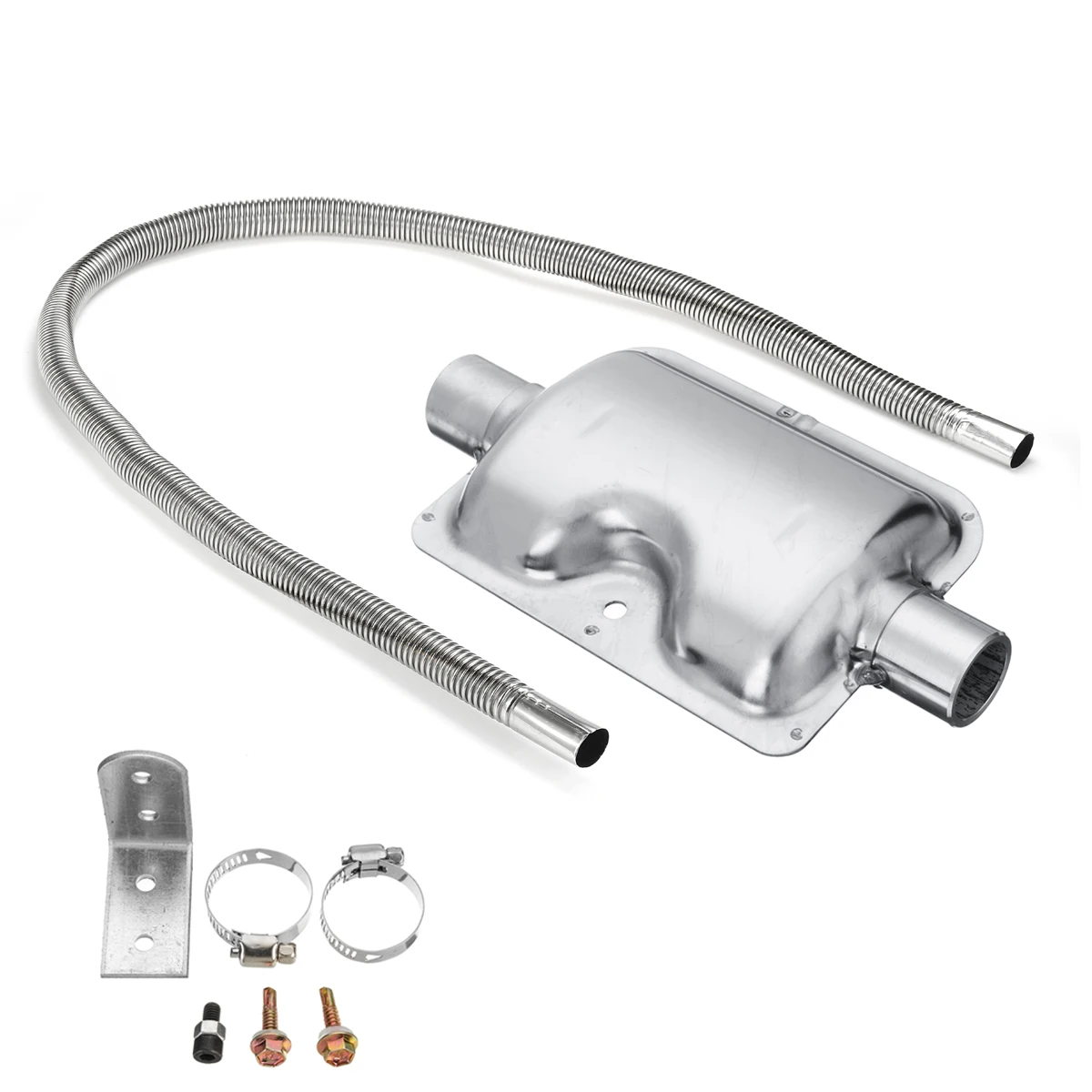 60cm Air Diesel Parking Heater Exhaust Pipe w/Muffler Silencer Stainless Steel Gas Vent Fuel Tank Hose Tube