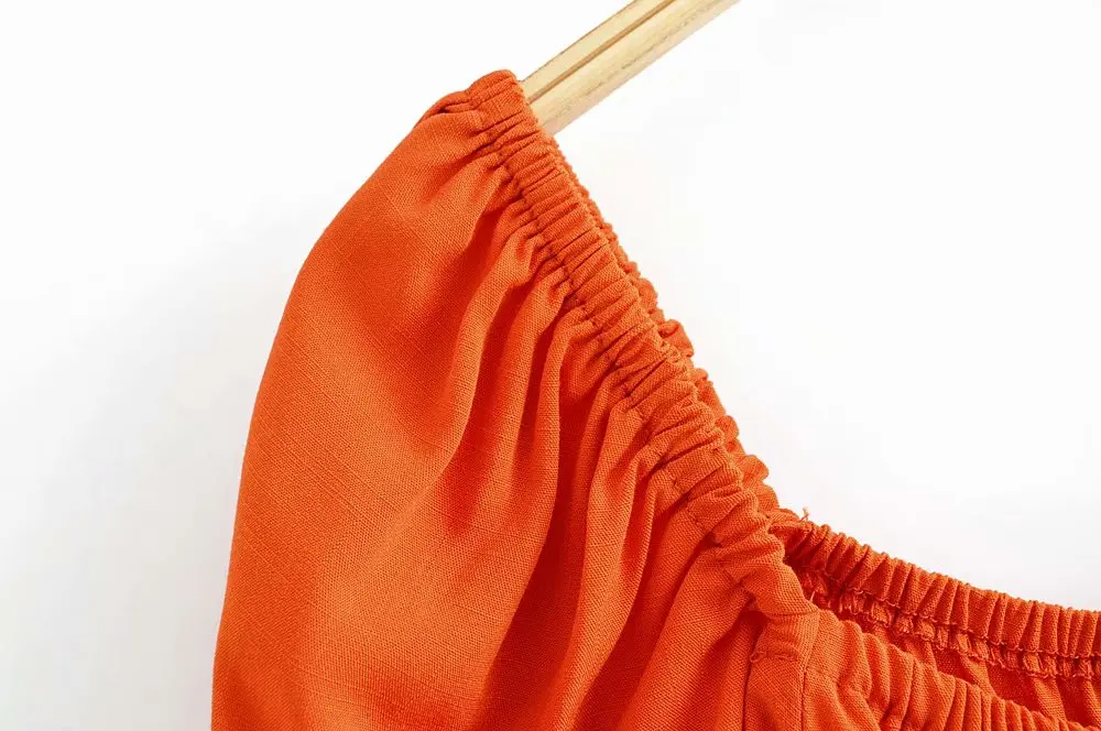 Solid Elegant Woman Mini Dress Square Collar Puff Sleeve Vintage Chic Vestidos Summer Casual High Waist Ladies Short Dress