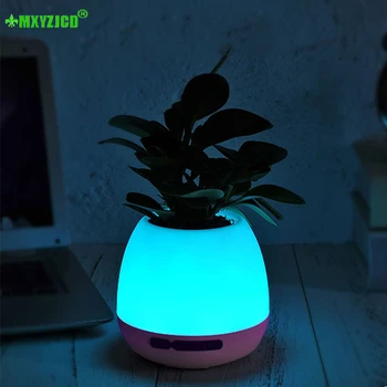 

Bluetooth Audio Smart Flower Pot Colorful Night Light Plastic Vase Touch Plant Music Potted Home Decoration Accessories