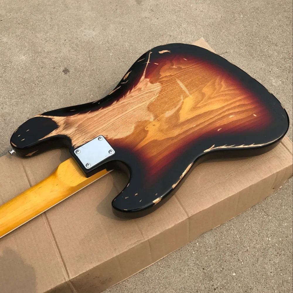 custom shop, handwork 4 Strings Electric bass Guitar.Rosewood fingerboard,Sunburst guitarra.relics by hands gitaar.299 (5)