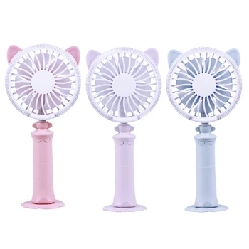 

Handheld Desktop Colorful Night Light Electric Fan Usb Charging Mini Portable Small Fan