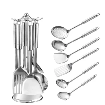 

6 Pieces Cooking Utensil Set, Stainless Steel Kitchen Utensil Set with Organizer Holder Stand, Kitchen Cooking Tools