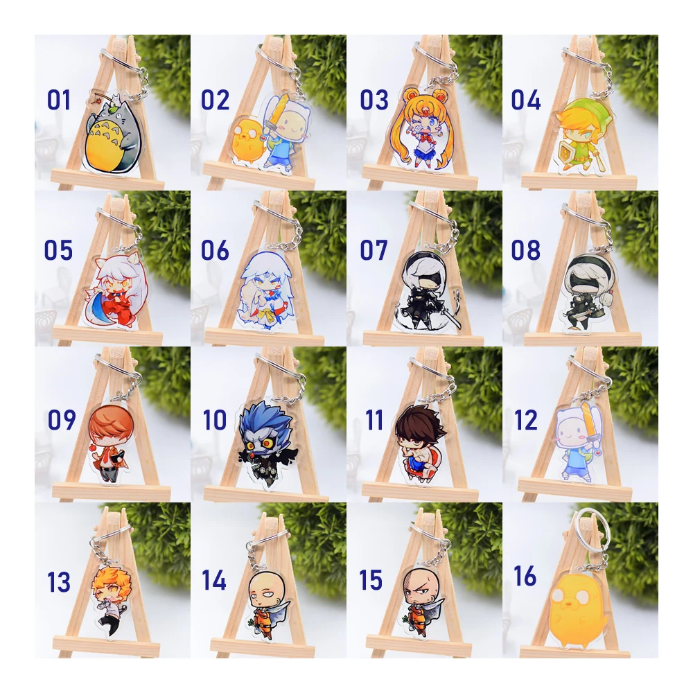 Group R Горячая Распродажа аниме-брелок для ключей Demon Slayer Chibi брелок 1 шт. Высокое качество Мультфильм брелок аксессуары амулеты акриловая подвеска - Цвет: Group R