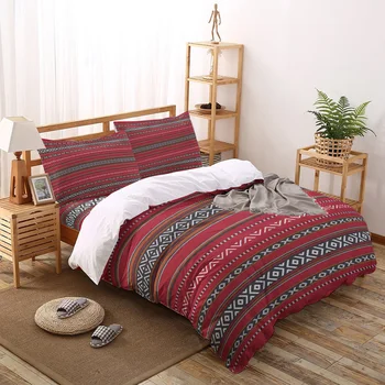 

Middle Eastern Tradition Arab Art Red Irregular Shape Printed Duvet Cover Set 4 Piece Bedding Set Home Textile Customizable