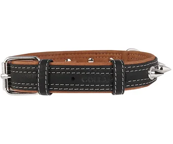 

COLLAR Leather Collar for dogs with spiked black top 25 mm 38 - 49 cm Collar Soft