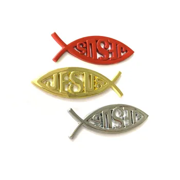 

10pcs 3D Metal Car Sticker For Jesus Fish Logo Car Body Trunk Emblem Side Decals Auto Motorcycle Moto Bike Decoration Sticker