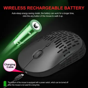 

Wireless Gaming Mouse, 6-Button Optical Frosted Surface Pro Luminous Computer Mouse, Smooth Precise and Affordable