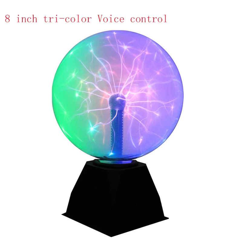 

6/8 Inch Magic Plasma Ball Static Ball Crystal Lightning Ball Sound Controlled Plasma Light For Home Kids Desk Novelty Lights
