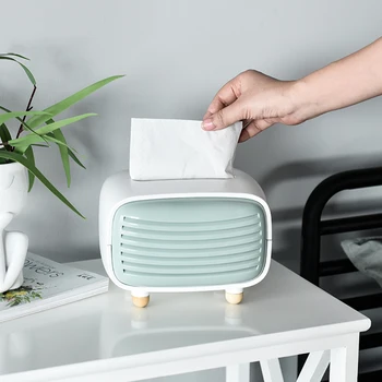 

Creative Radio Tissue Box Plastic Living Room Chic Paper Towel Storage Box Car Napkin Container Home Office Restaurant Decor