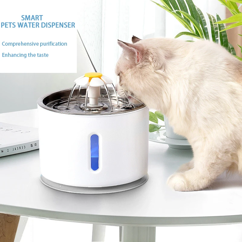 

2.4L Automatic Pet Cat Water Fountain with LED Electric USB Dog Cat Pet Mute Drinker Feeder Bowl Pet Drinking Fountain Dispenser