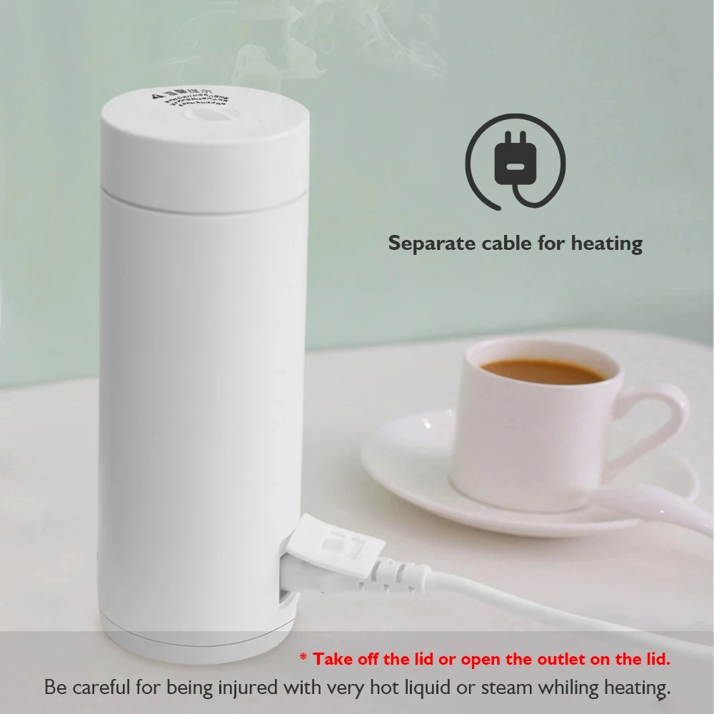 Xiaomi portable electric kettle 400ml rechargeable heating insulated coffee cup intelligent household outdoor hot kettle