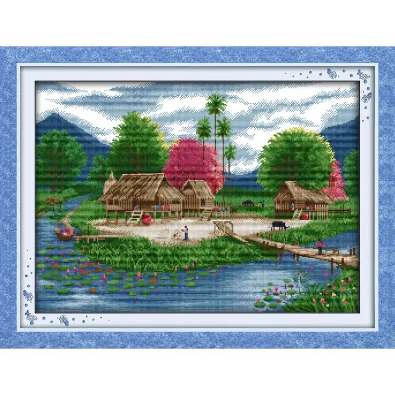 Фотообои DIY китайские рукоделия 11CT14CT печатные узоры наборы для вышивки крестом DMC