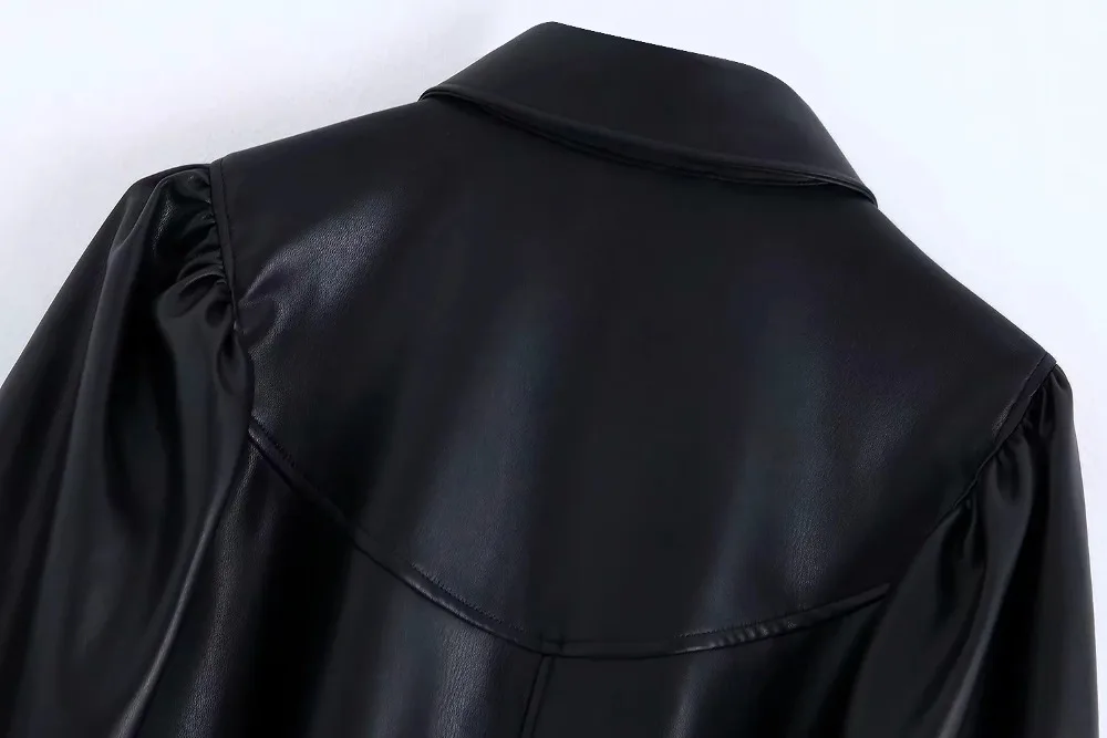 Английский уличный винтажный буф рукав блузки из ПУ женские блузки mujer de moda кимоно рубашки женские топы и блузки