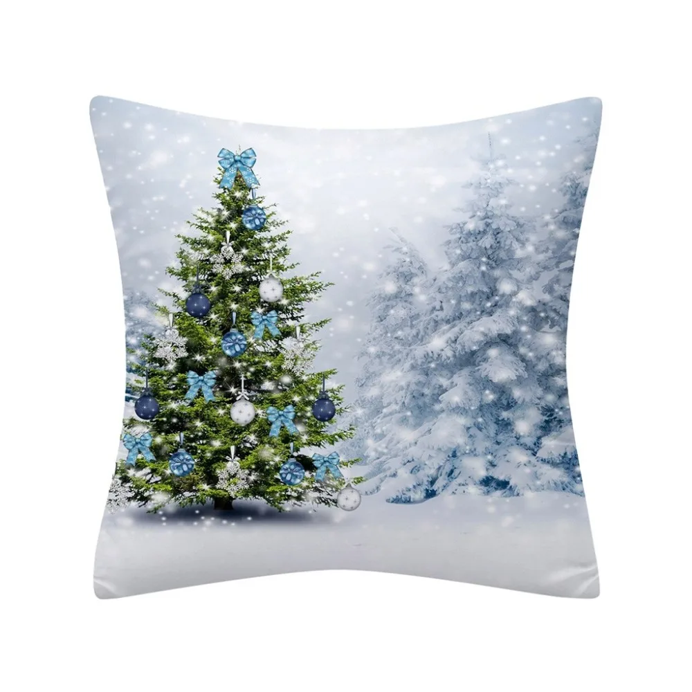  white Christmas peach skin pillowcase 45X45cm Christmas pillowcase flash polyester mulberry silk pillowcase billie elish 30S17 (2)