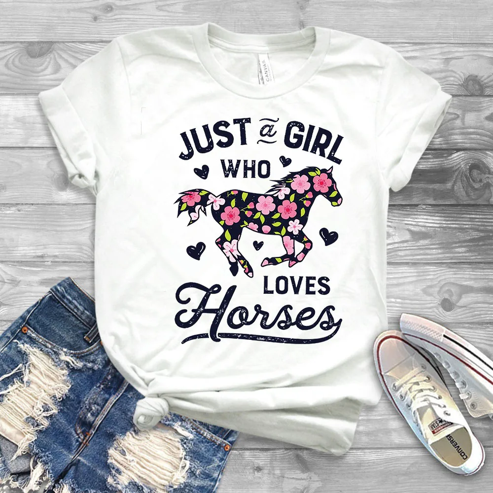 Just a Girl Who Loves Horses Shirt Floral Horse Shirt Horse Lover T