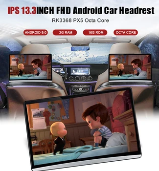 

13.3 inch Android 9.0 Headrest Tablets with WiFi, Car Headrest DVD Player Pillow Monitor, IPS Touch Screen, FM,Phone Mirror