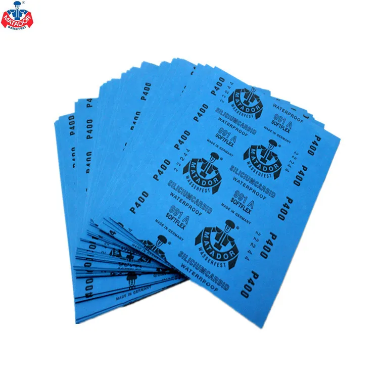 Genuine Product Germany Import Matador Warriors Sandpaper 991A Waterproof Abrasive Paper Warriors Sandpaper 400# Wholesale