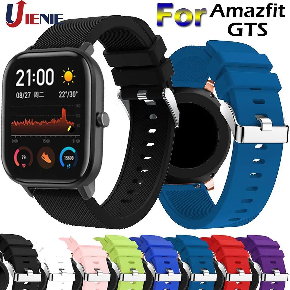 Силиконовый ремешок для часов Xiaomi Huami Amazfit GTS GTR 42 мм/Bip Lite 20 мм спортивный сменный