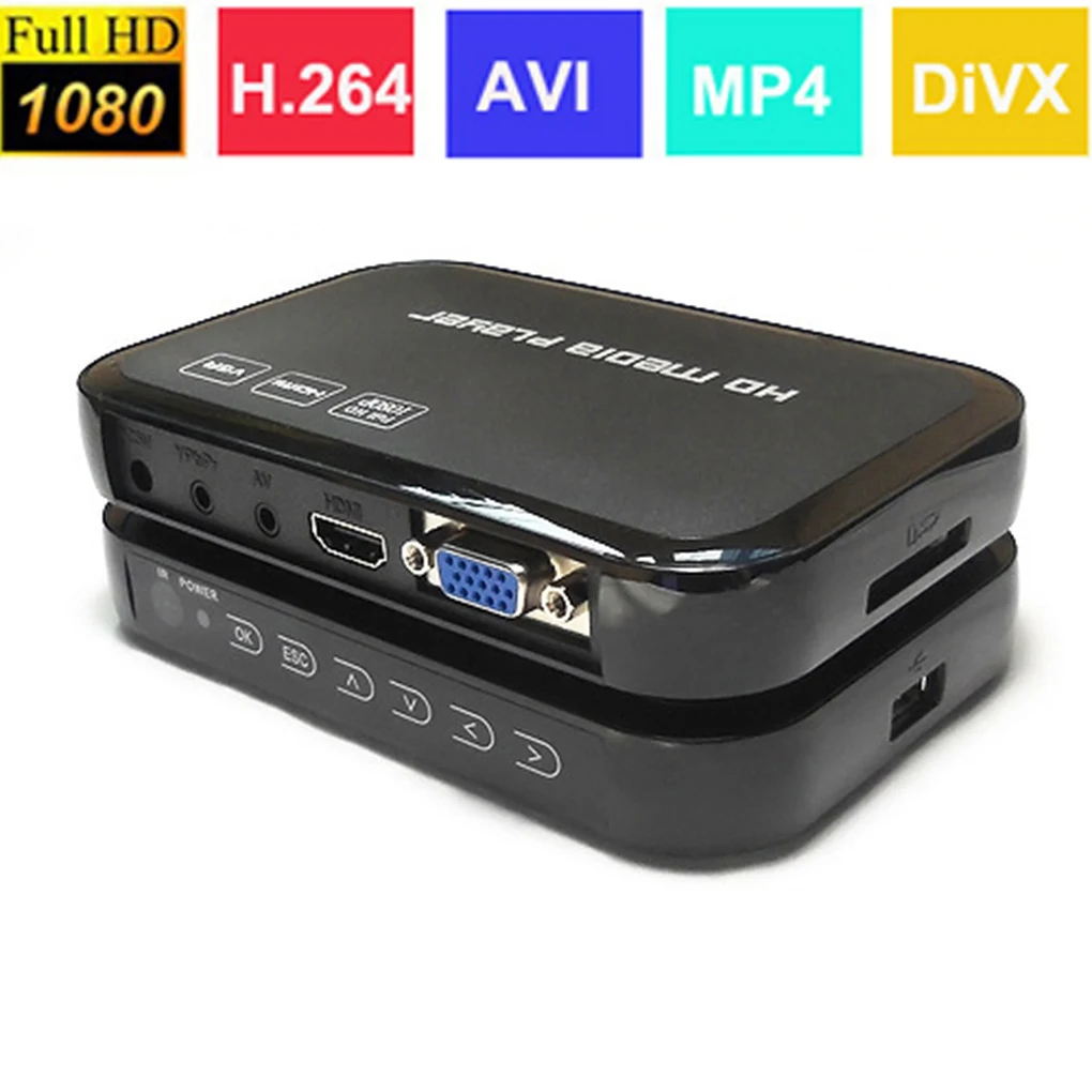 Mini1080PFullHDMediaPlayerH264MultimediaPlayerUSBSDMMCHD