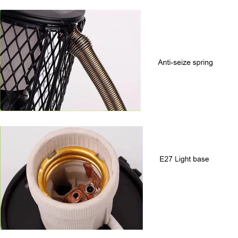 220V E27 Pet Heating Lamp for Turtle Snake Lizard Infrared Ceramic Emitter Heat Light 100W Reptile Lamp EU Plug — view 6