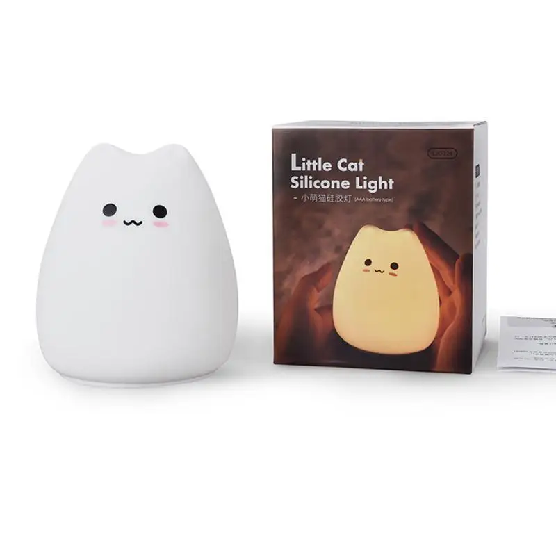 

MeterMall Cat Silicone Light Cute 0.3W 4.5V Pat Pat Light For Kids Night light For Children Room Cute Colorful Decoration Light