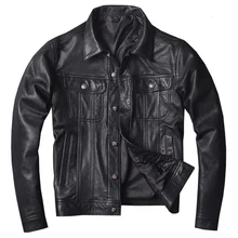 Новинка, Мужская Черная куртка из натуральной кожи, повседневная куртка из козьей кожи для верховой езды, приталенная байкерская куртка, S-4XL