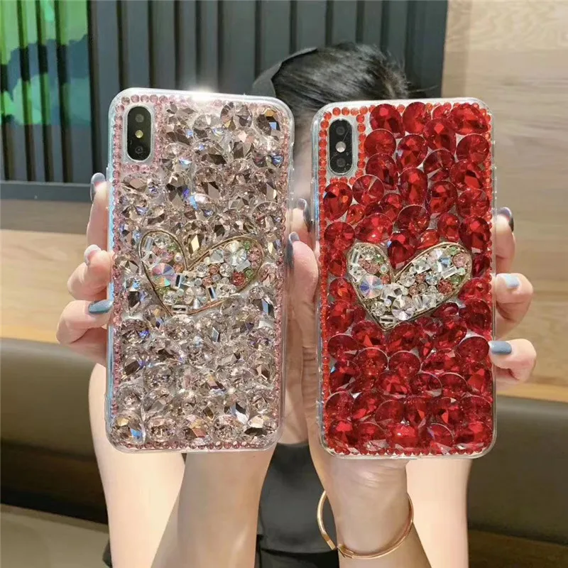 Стеклянный чехол со стразами A10 A30 для Samsung Galaxy S10 S9 S8 Plus A50 A60 20E S10E M10 M20 M30 A40 A70 A8 A9 2018