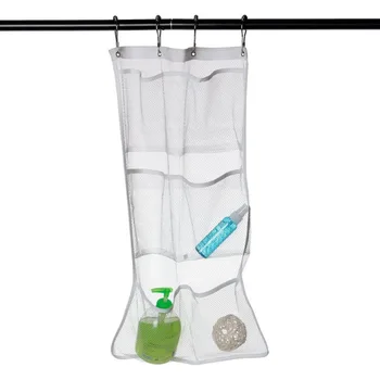 

Bathroom six-mouth hanging bag shower organizer storage bag mesh bathroom hanging bag