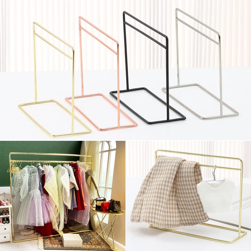 1/6 1/12 Scale Doll Clothes Rack Dolls Accessories Miniature Hangers