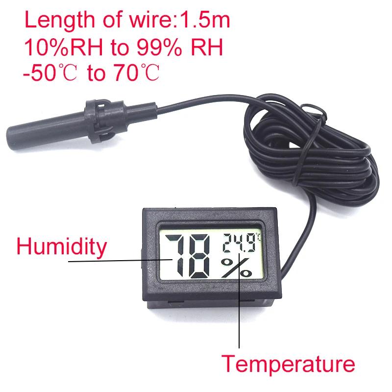 High Accurately Digital Thermometer Hygrometer Meter For Reptile Turtle Terrarium Aquarium Tank Accessories Temperature Humidity images - 6